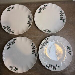 New Salad Plate Holly Berry - Threshold set of 4